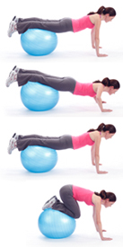 Stability Ball Push-Up with Knee Tuck