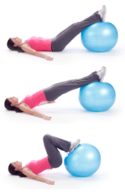 Ball Bridge with Leg Curl