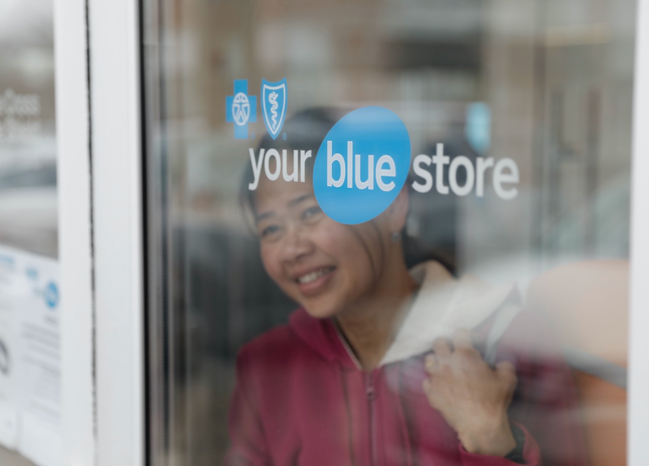Woman visiting Your Blue Store