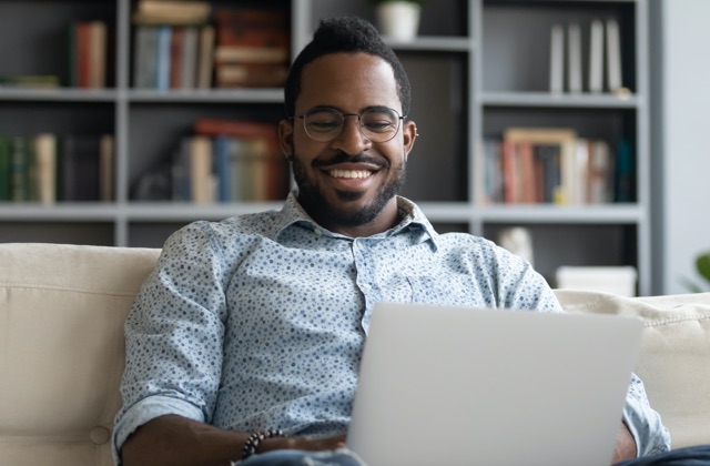 Man looking at laptop