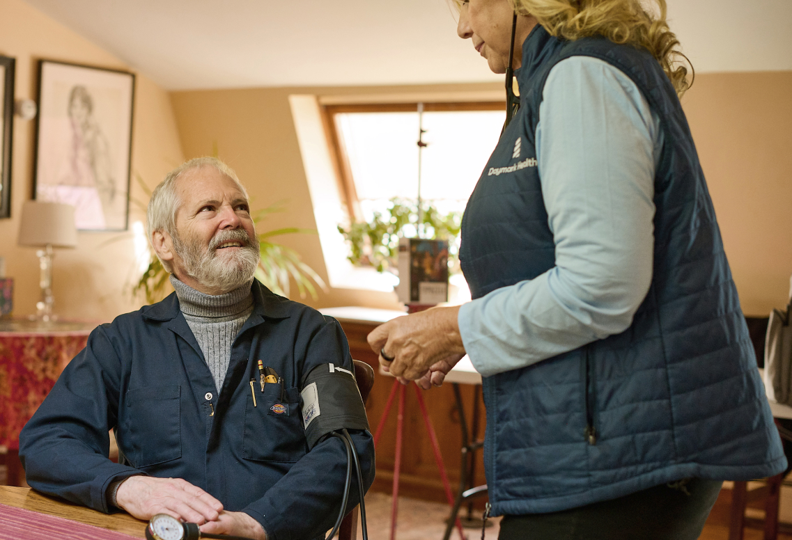 Photo of Daymark practitioner with member Stephen Griffin