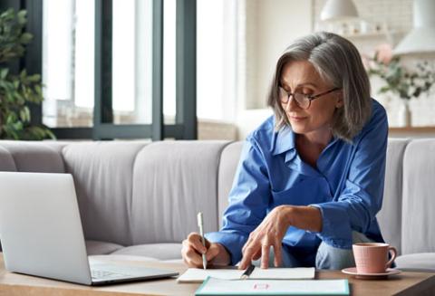 Woman working from home