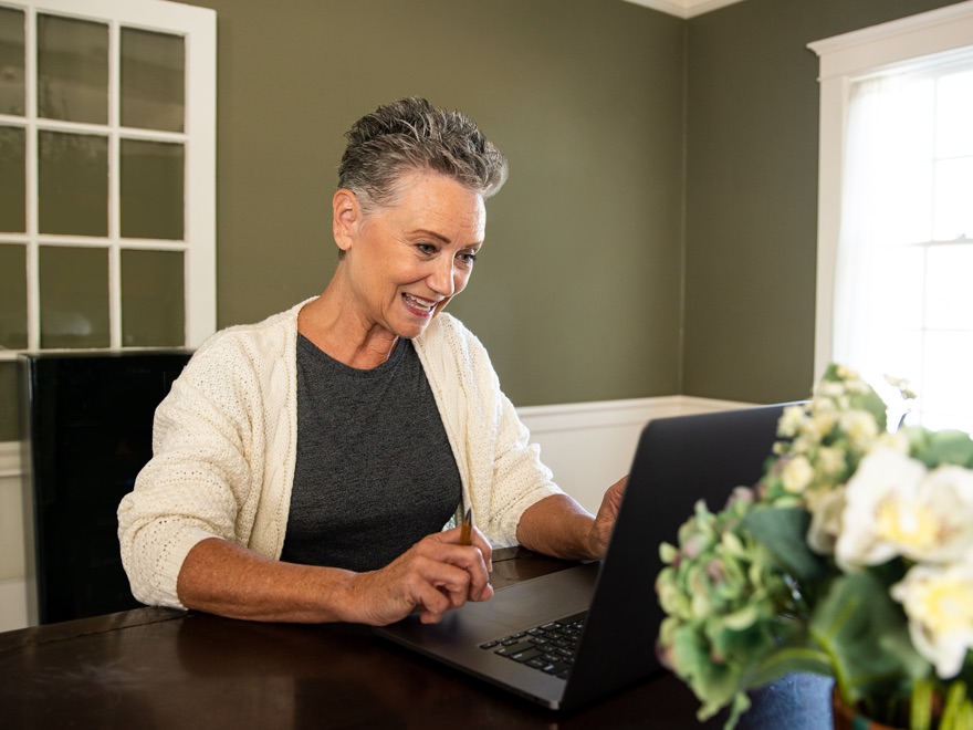 Woman shopping for insurance