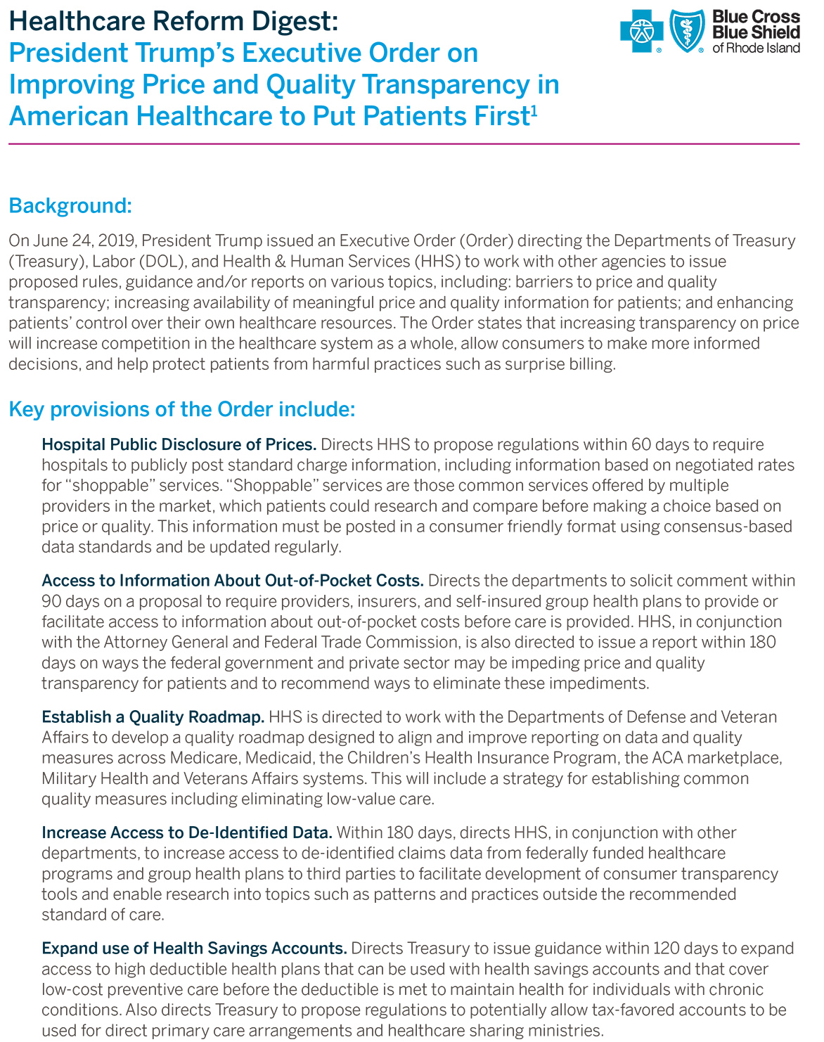 healthcare reform digest page 1