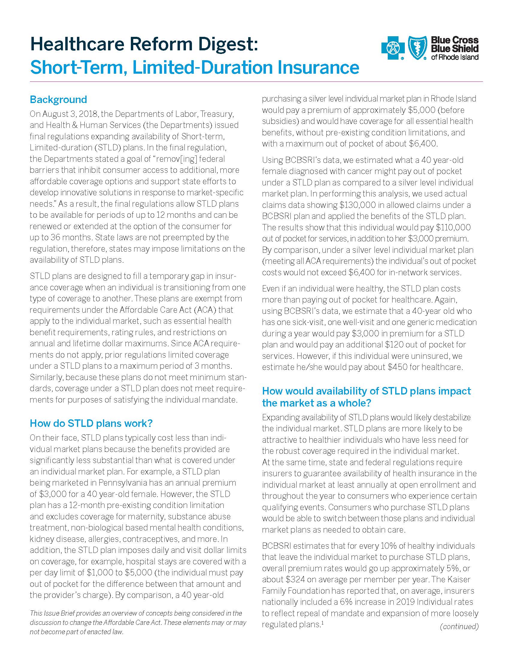 healthcare reform digest page 1