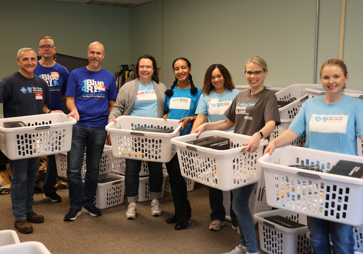 Photo of BCBSRI associates volunteering